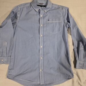 Tommy Hilfiger Blue and White Striped Boy's Shirt